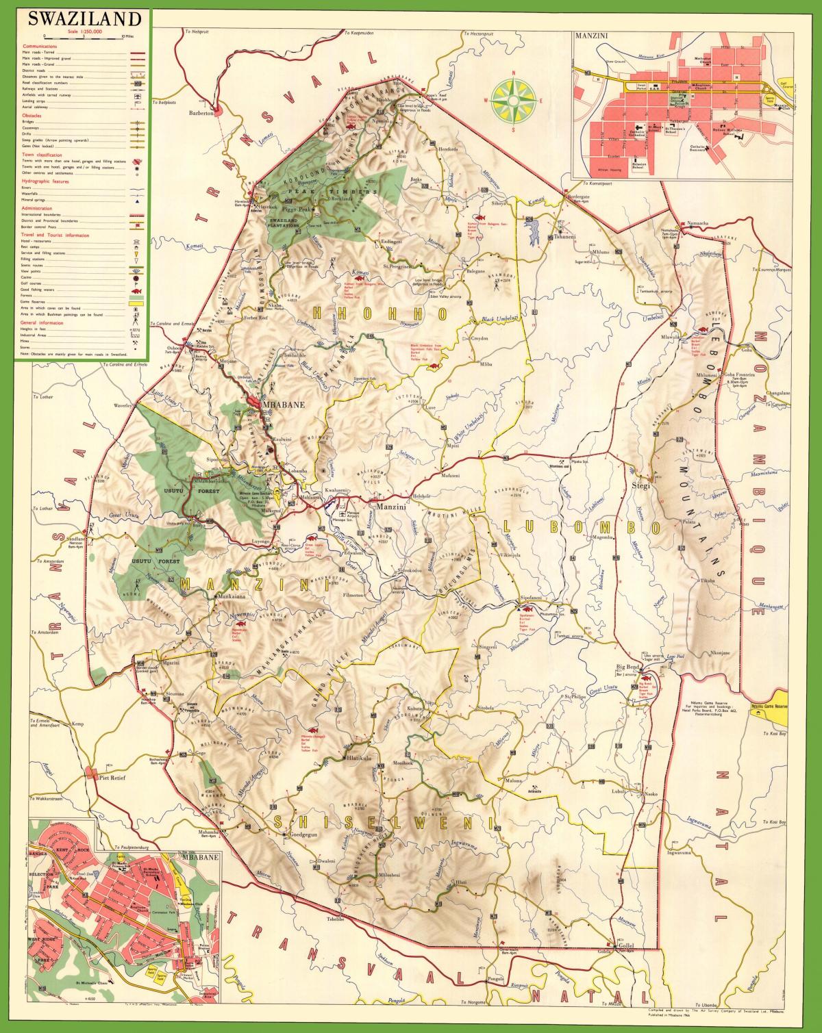 Carte du Swaziland détaillée