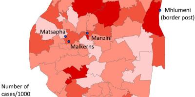 Carte du paludisme au Swaziland