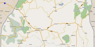 Carte du Swaziland, avec des routes